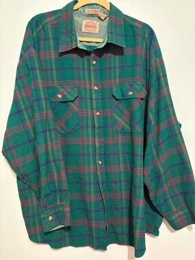 Sag Harbor Green Plaid Button-Down Shirt
